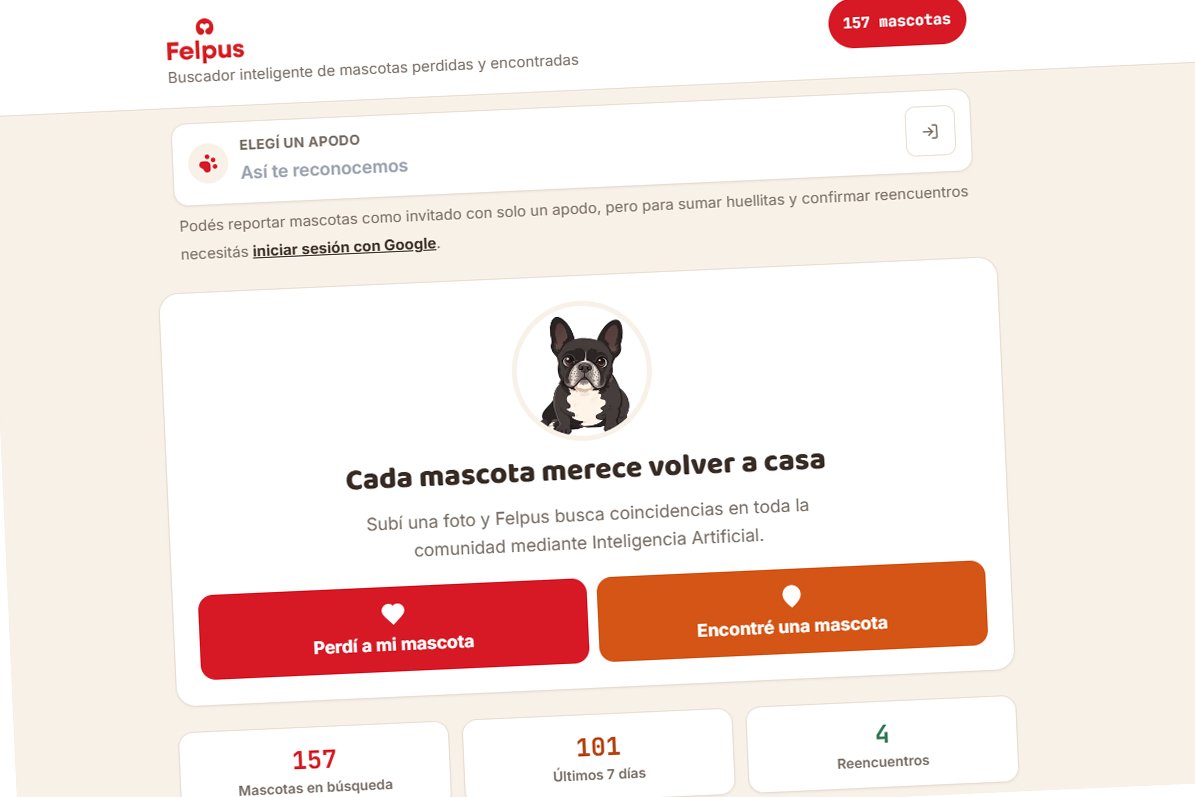Felpus, la plataforma con IA que busca reunir mascotas perdidas con sus familias